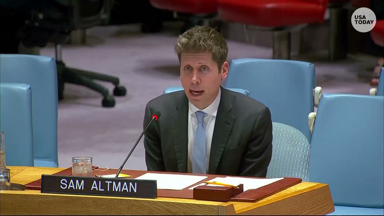 Video thumbnail: Altman and Amodei address the UN Security Council